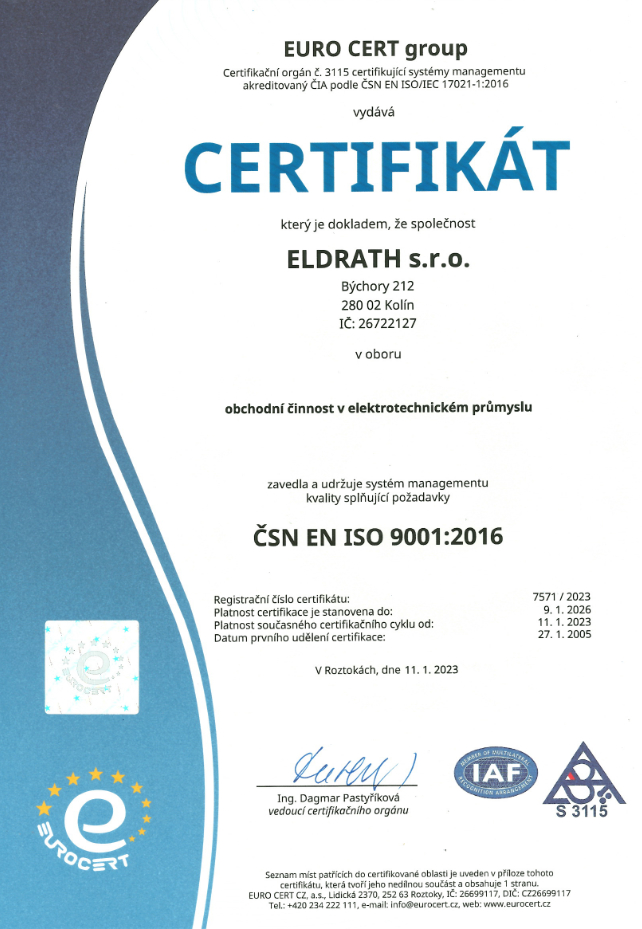 Certifikát – eldrath.cz